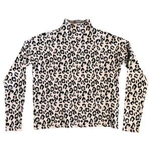 Pink Leopard print turtleneck sweaters women's size S